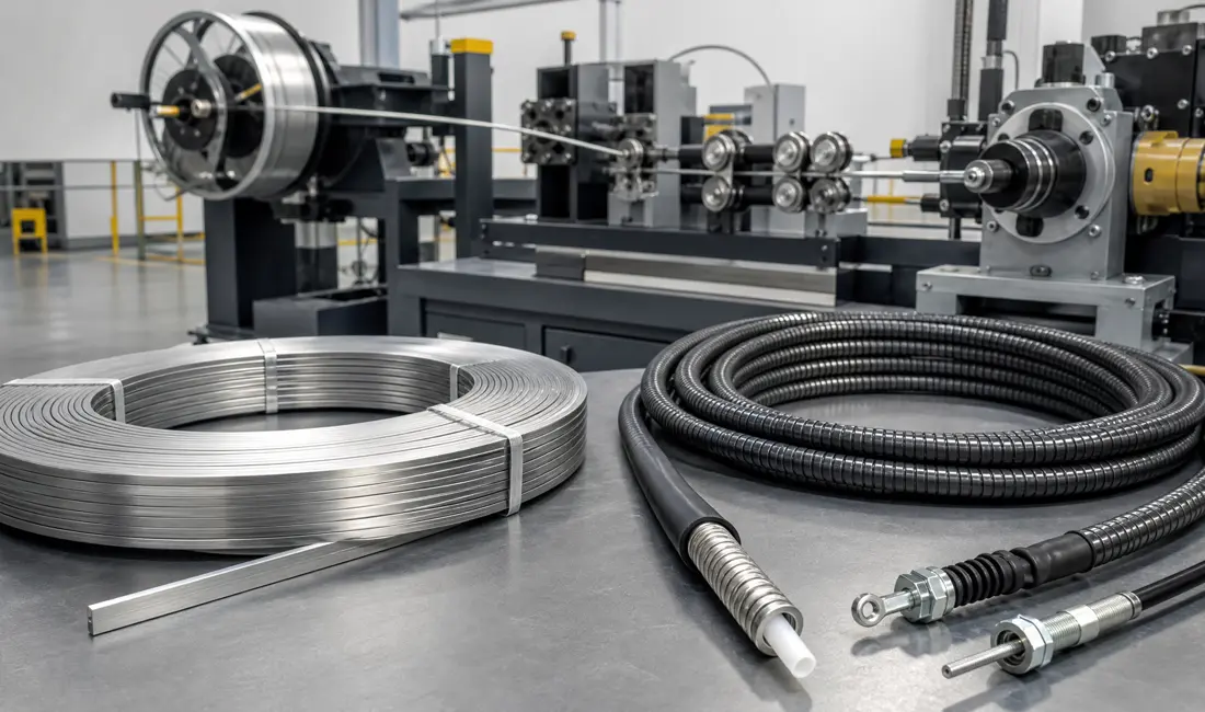 Bowden Cable Outer Casing Production: From Wire Flattening to Coiling