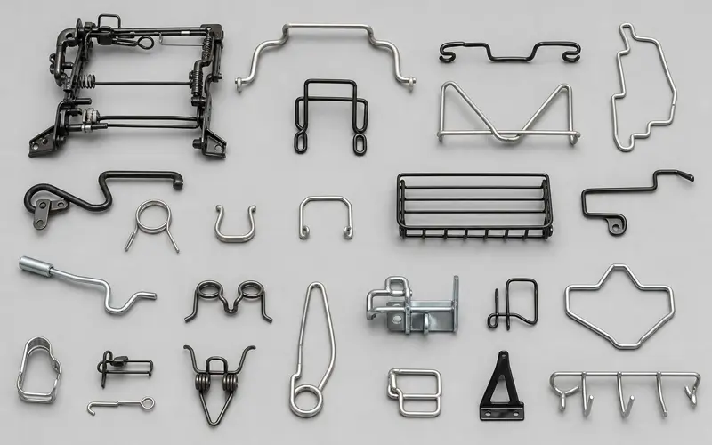 Complex wire parts made by 3D wire forming