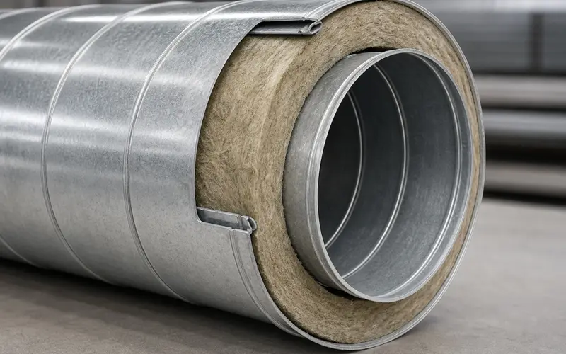 Double wall spiral duct layer structure