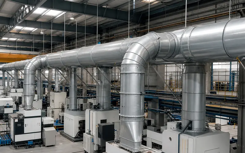 High pressure spiral duct for industrial ventilation