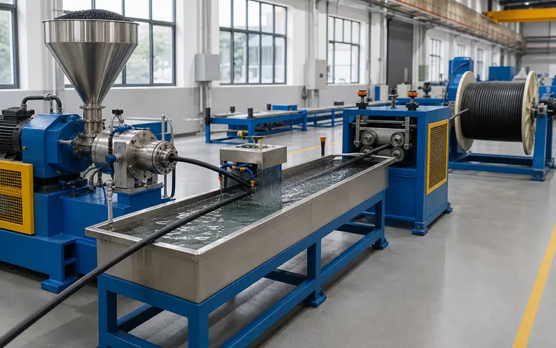 Push-pull cable outer casing production
