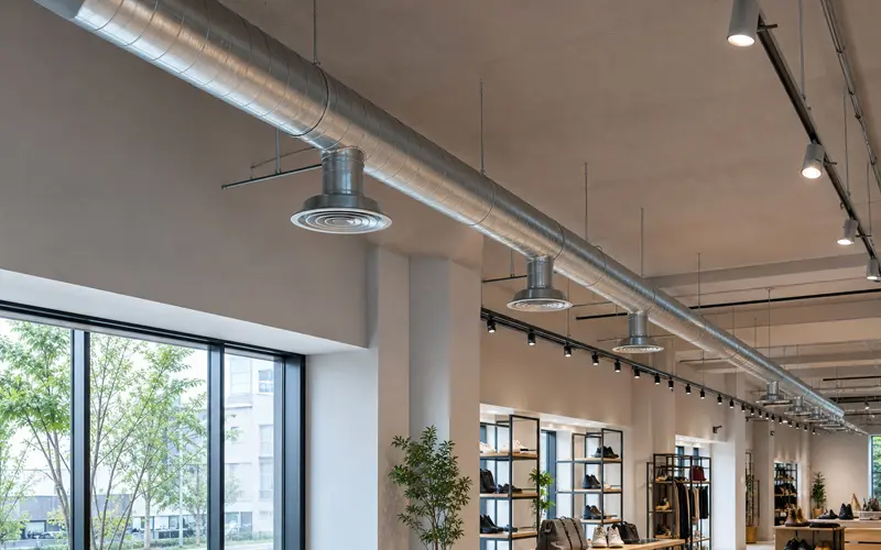 Single wall spiral duct installation application