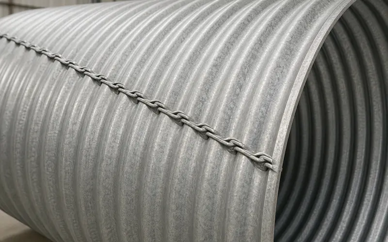 Spiral corrugated culvert pipe production process