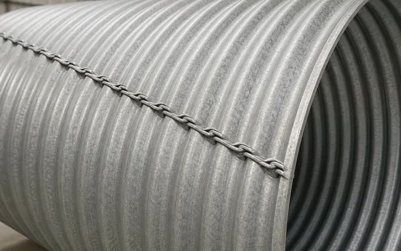 Spiral duct machine forming finished pipe