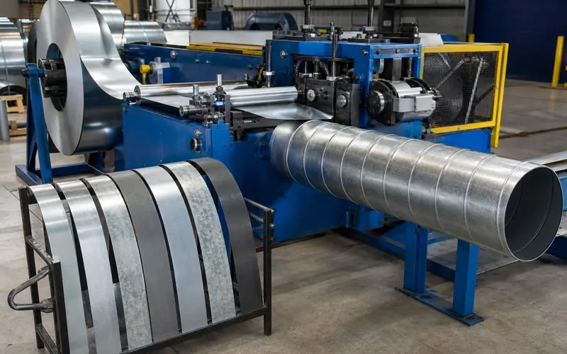 Spiral duct manufacturing with different gauges