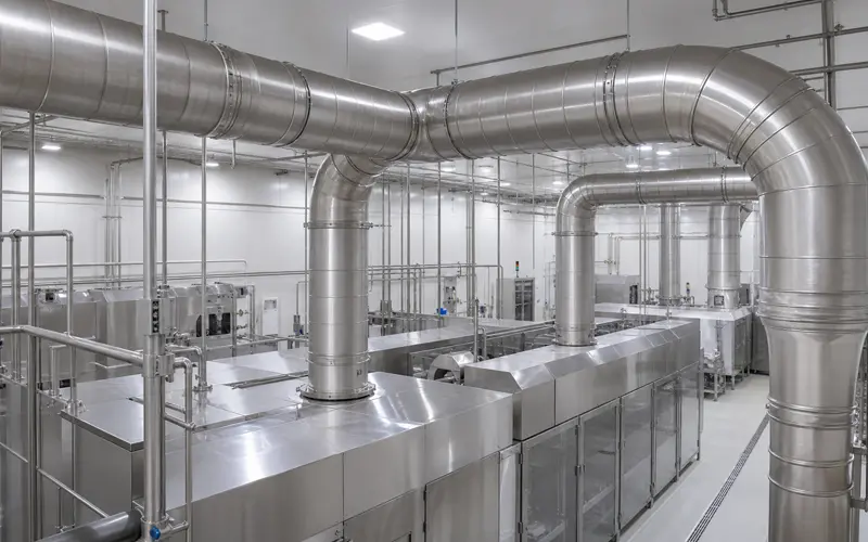 Stainless steel spiral duct seam detail