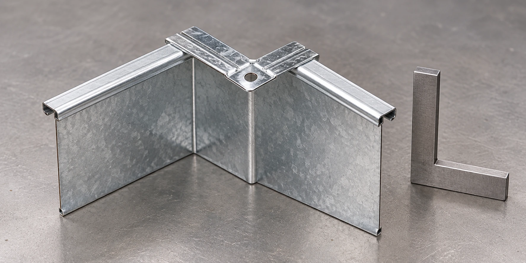 AI illustration of a rectangular duct corner sample and a square for fit review.