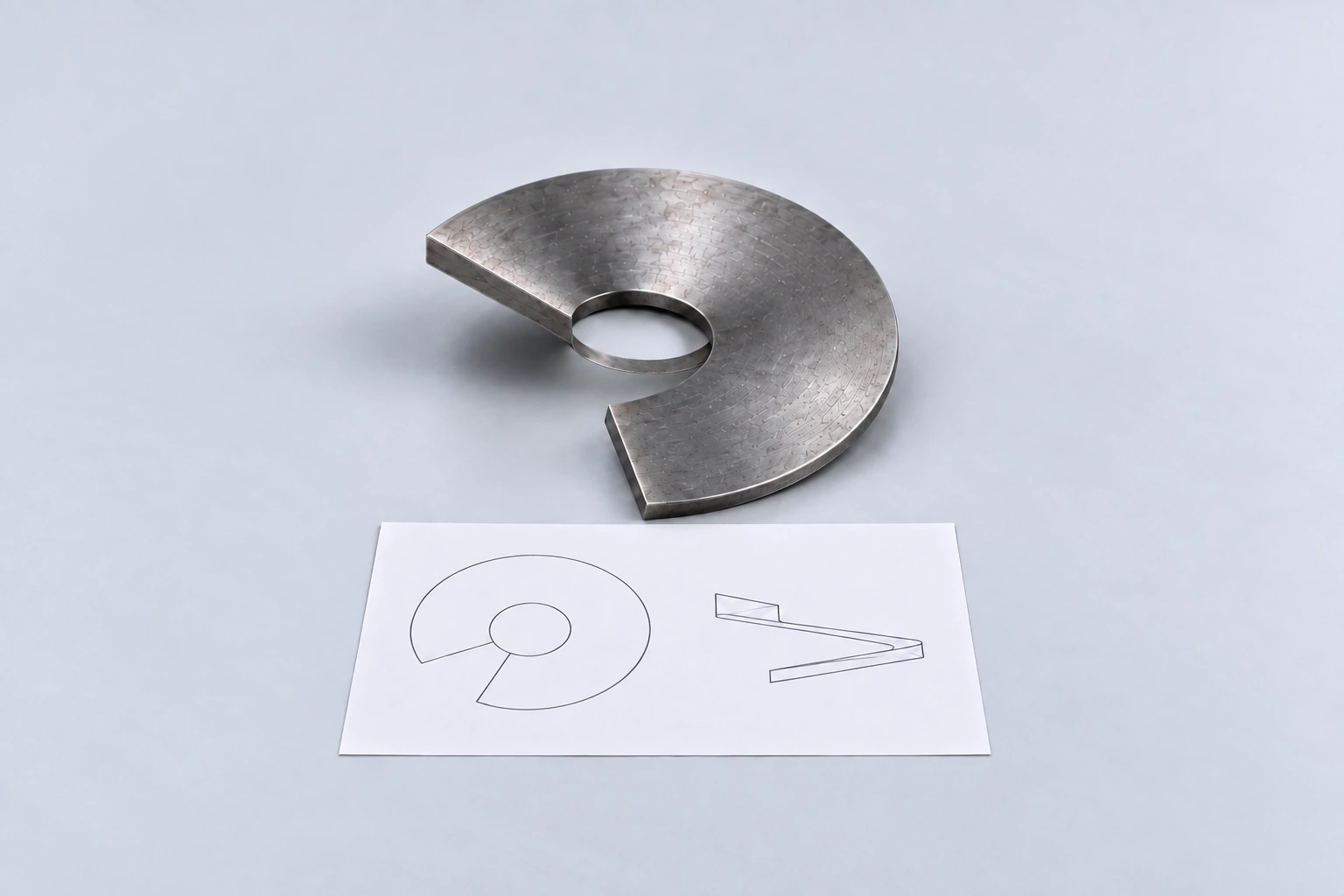 AI illustration of a sectional-flight sample and unnumbered outline sketches to accompany a drawing-based inquiry.